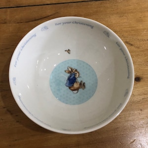 Wedgwood World of Beatrix Potter Peter Rabbit Christening Bowl