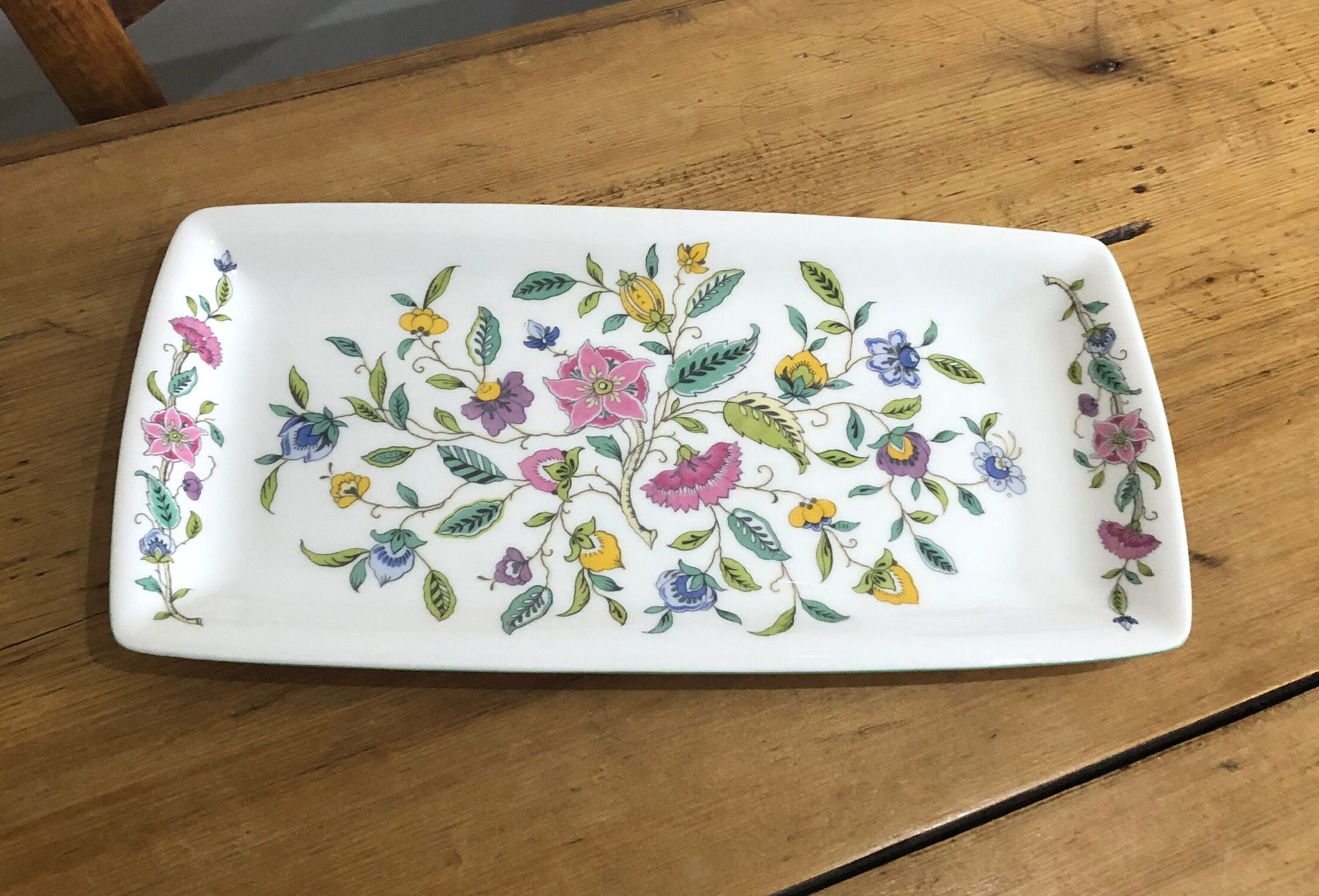 Minton, Haddon Hall, Floral Sandwich Tray / Plate - Etsy