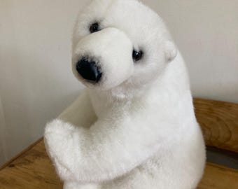 ヴィンテージ シロクマ ぬいぐるみ：コレクターズアイテムの白い