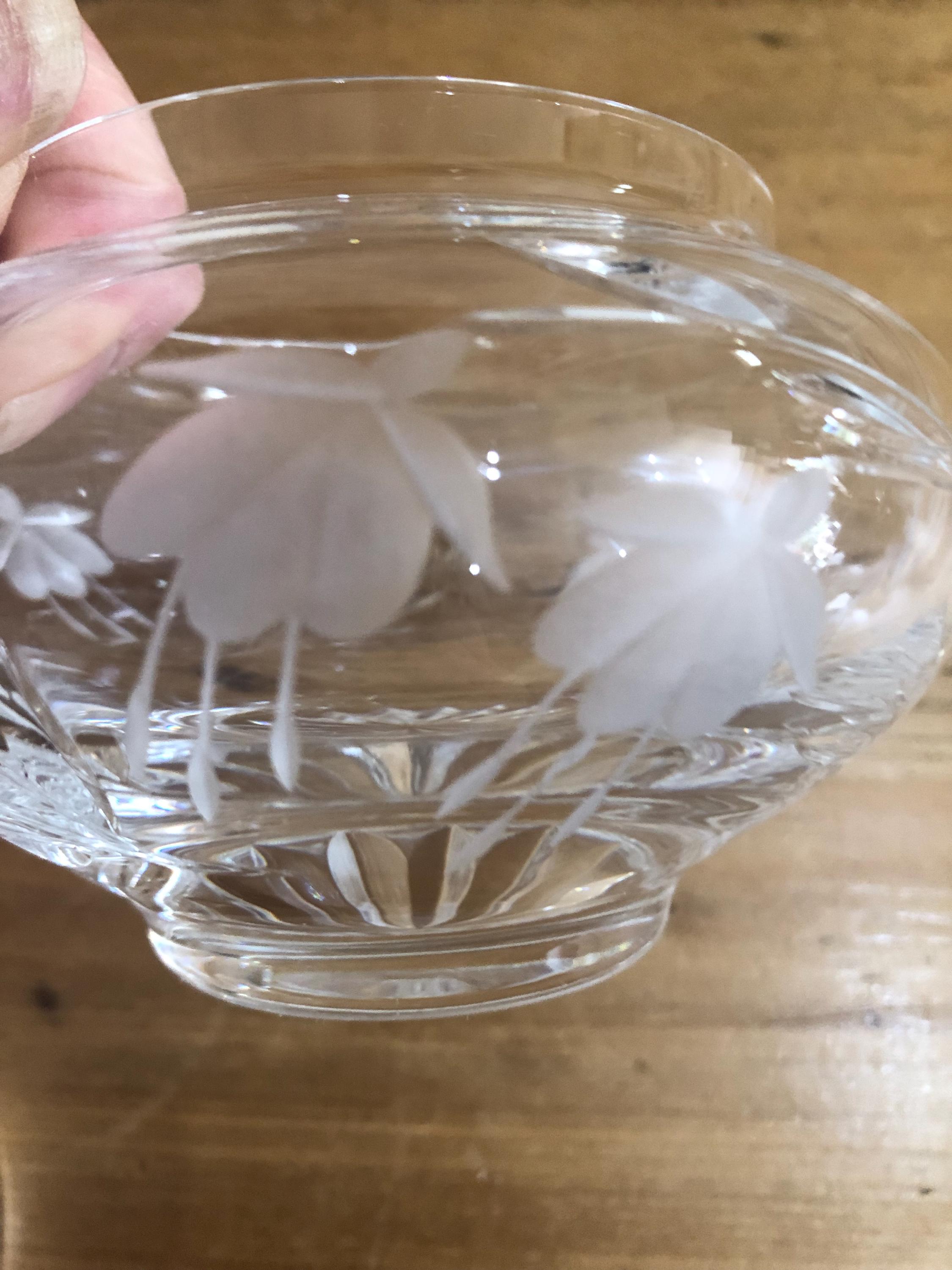 STUART Crystal スチュアート ローズボウル 花瓶 STUART Crystal