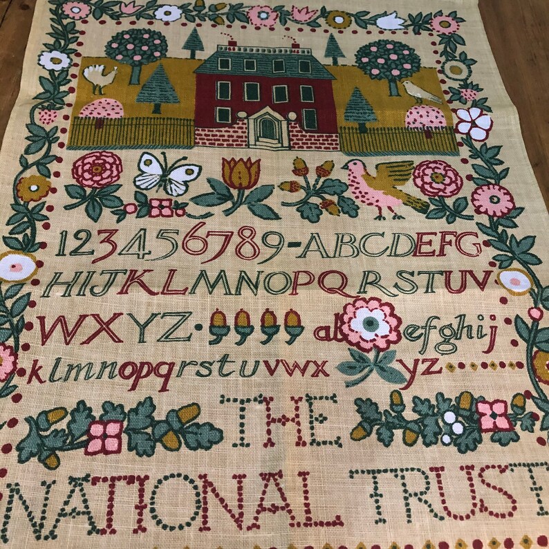 Pat Albeck National Trust Sampler Tea Towel / Glass Cloth Etsy