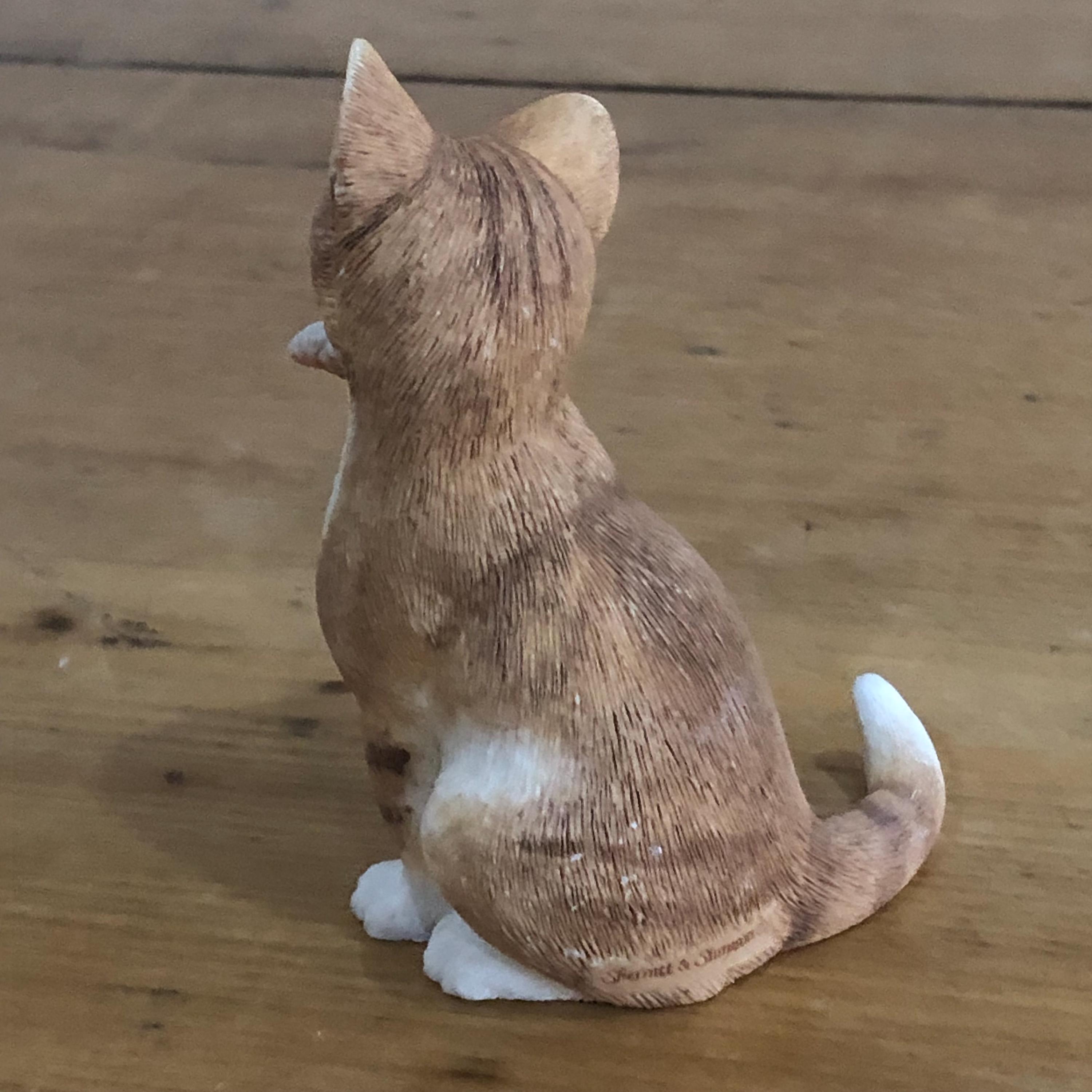 Sherratt and Simpson Kitten Sitting Licking Paw Figurine - Etsy