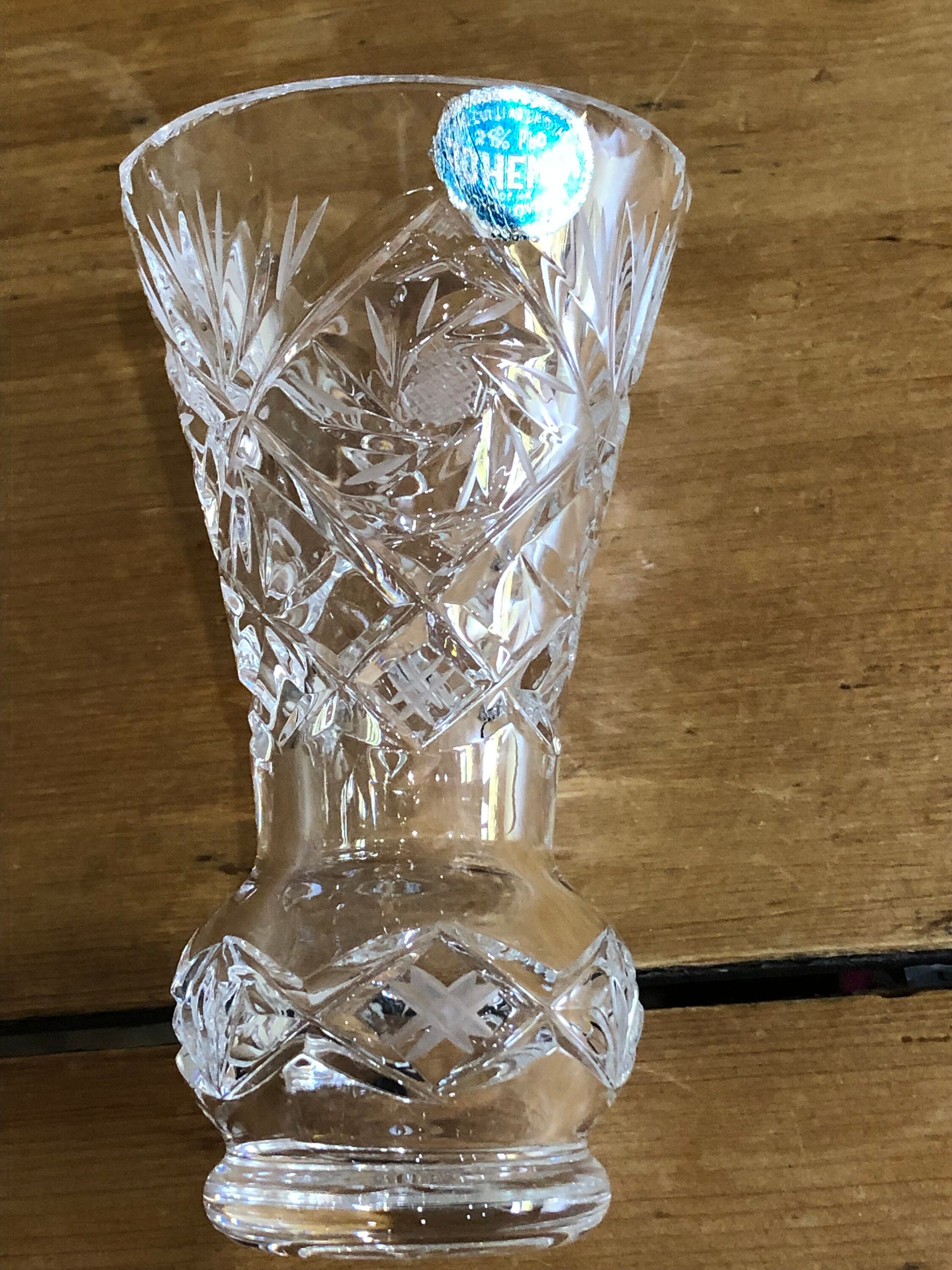 ボヘミア ハンドカット 鉛クリスタル花瓶 - Etsy 日本