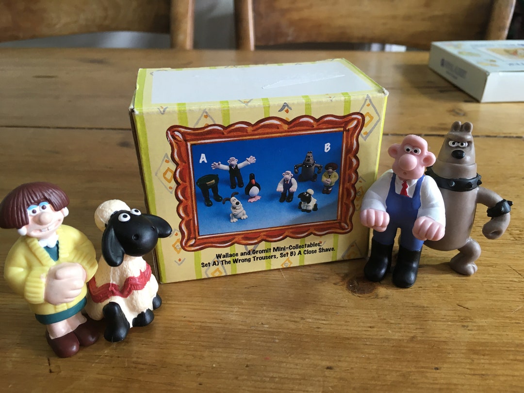 Boxed Set of Wallace and Gromit Character Figurines A Close Etsy