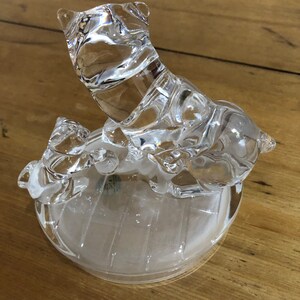 Royal Crystal Rock Glass Cat and Kittens Ornament - Etsy UK
