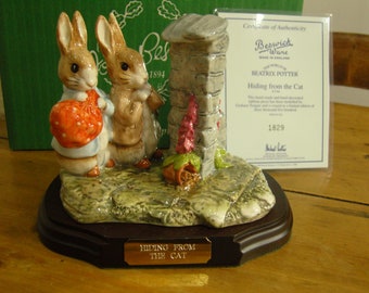 Peter Rabbit " Hiding From The Cat " Limited Edition Figurine by Beswick