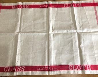 Vintage Irish Linen Tea Towel Glass Cloth With Wartime CC41 Utility Stamp Etsy