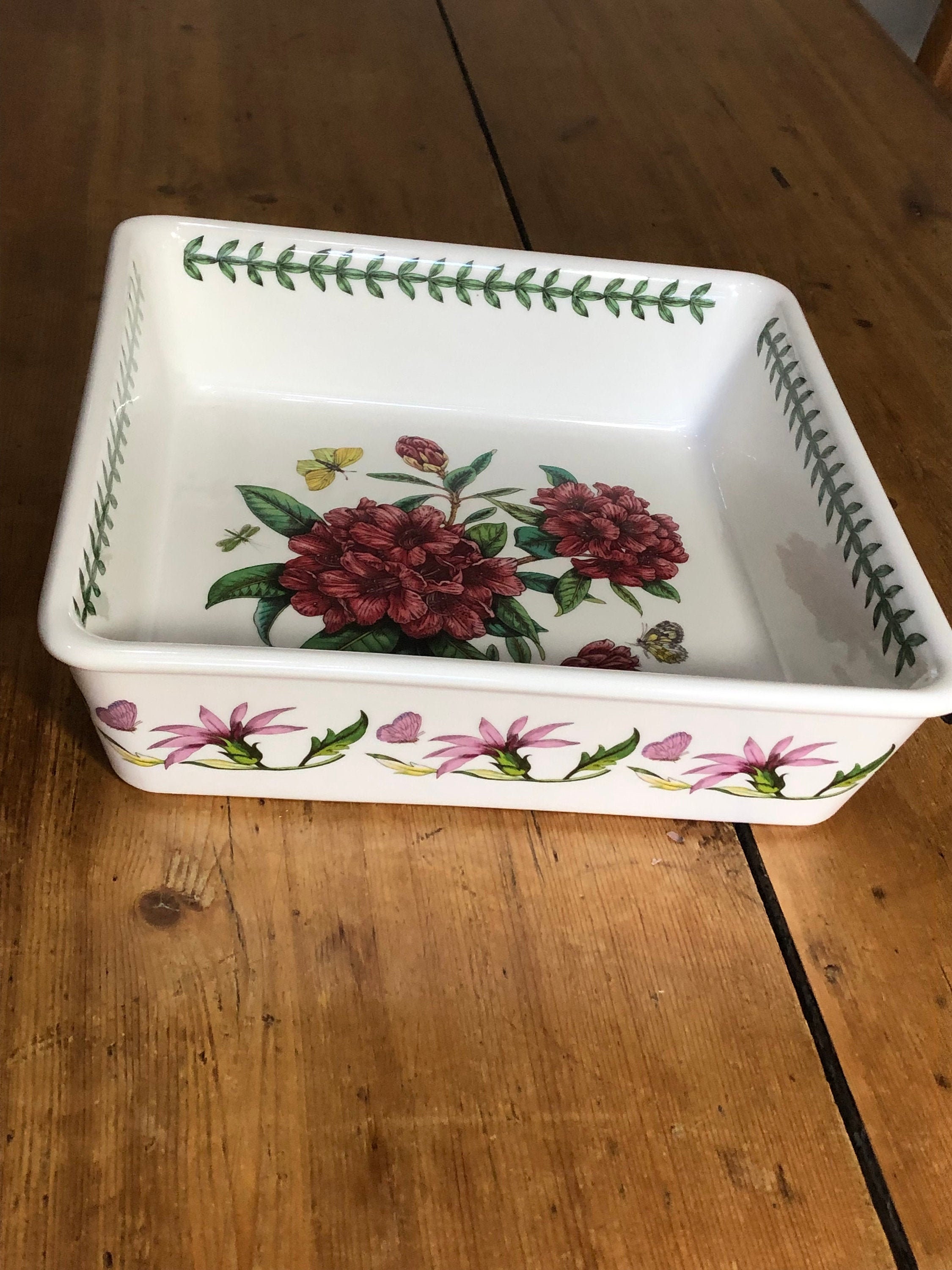 Rhododendron New in Original Box Portmeirion Botanic Garden Square Dish