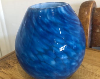 Mtarfa Maltese Blue and White Glass Vase