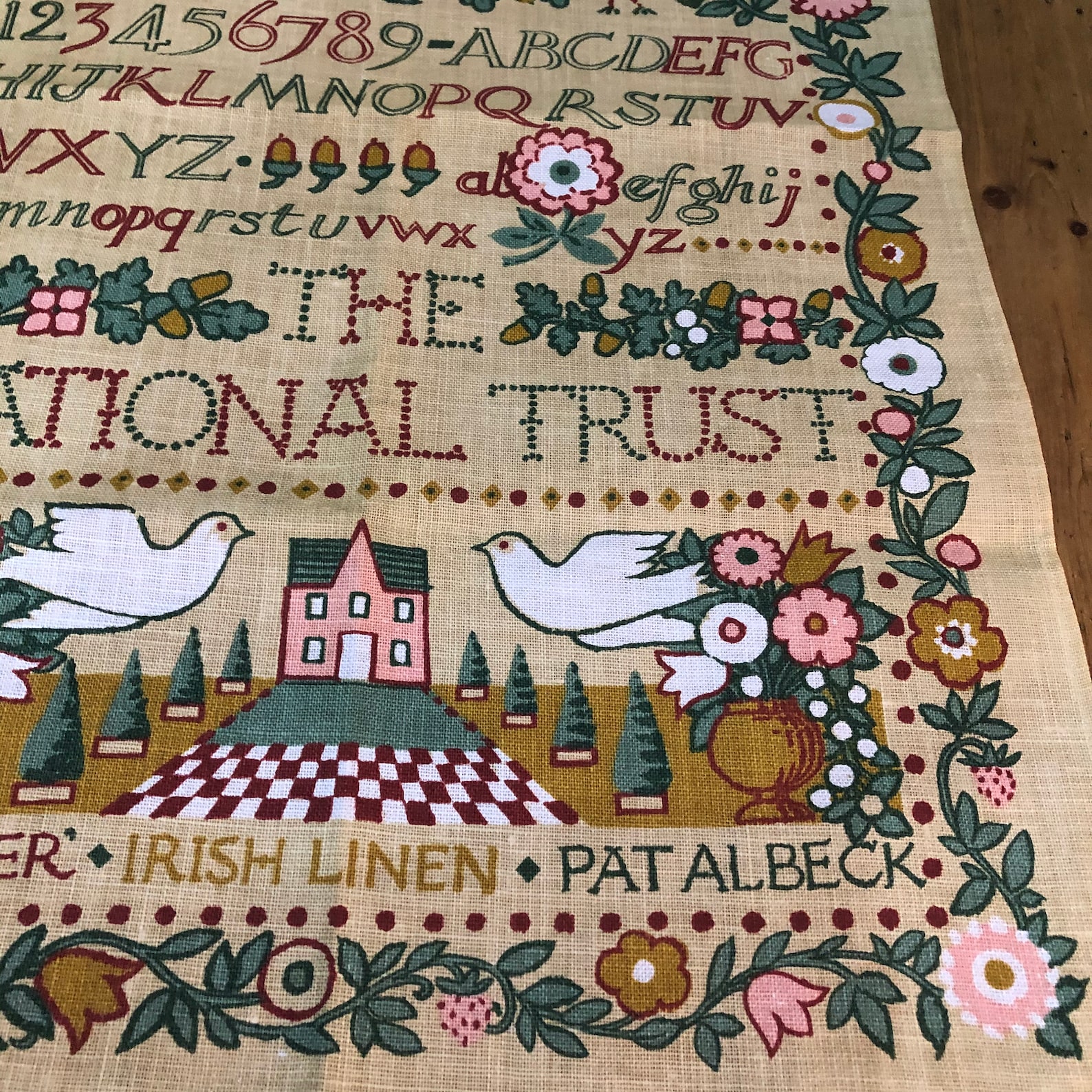 Pat Albeck National Trust Sampler Tea Towel / Glass Cloth Etsy UK
