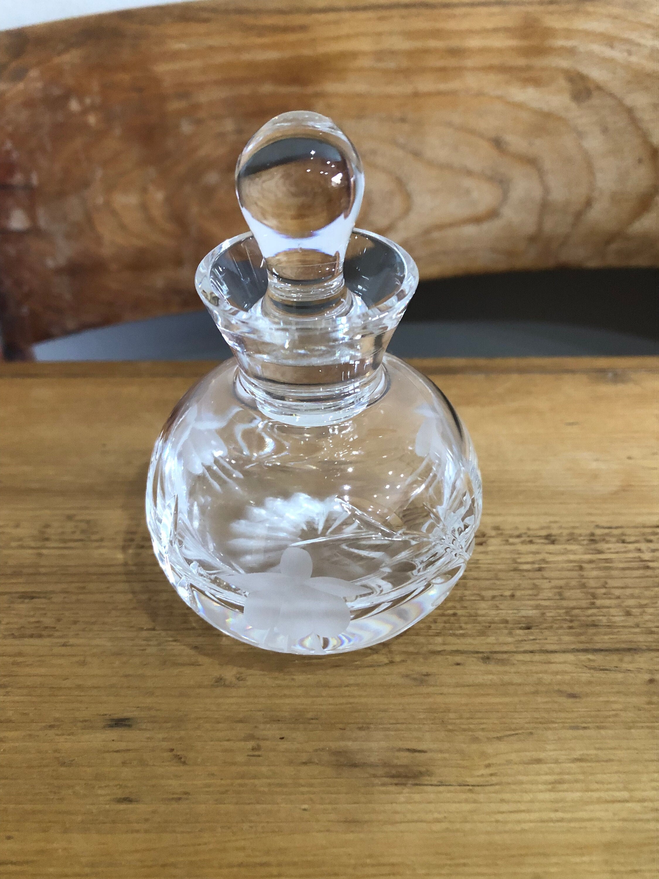 Stuart Crystal Cascade Fuchsia Glass Perfume Bottle With Stopper