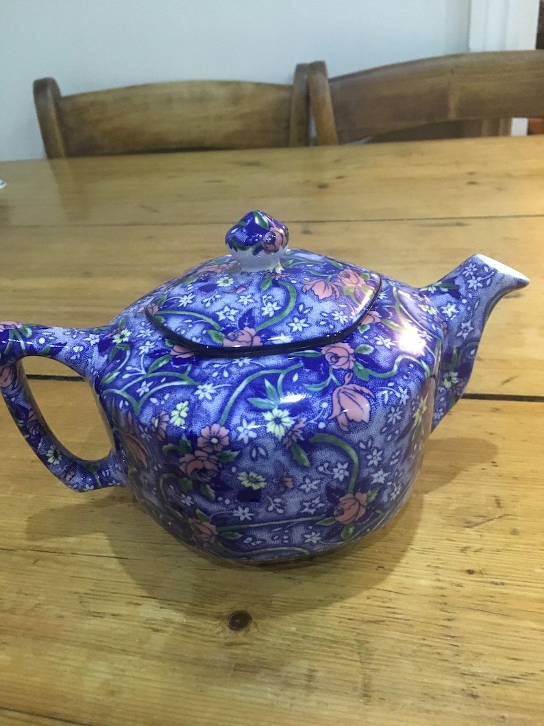 Ringtons Hexagonal Blue Chintz Teapot image 2