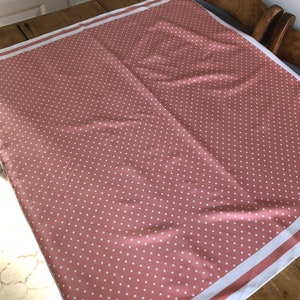 Vintage Salmon Pink and White Spotty Silk Scarf