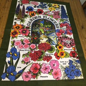 Garden Flowers Tea Towel