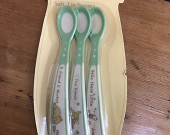 Set of Three Mothercare Winnie the Pooh Soft Tip Baby Spoons