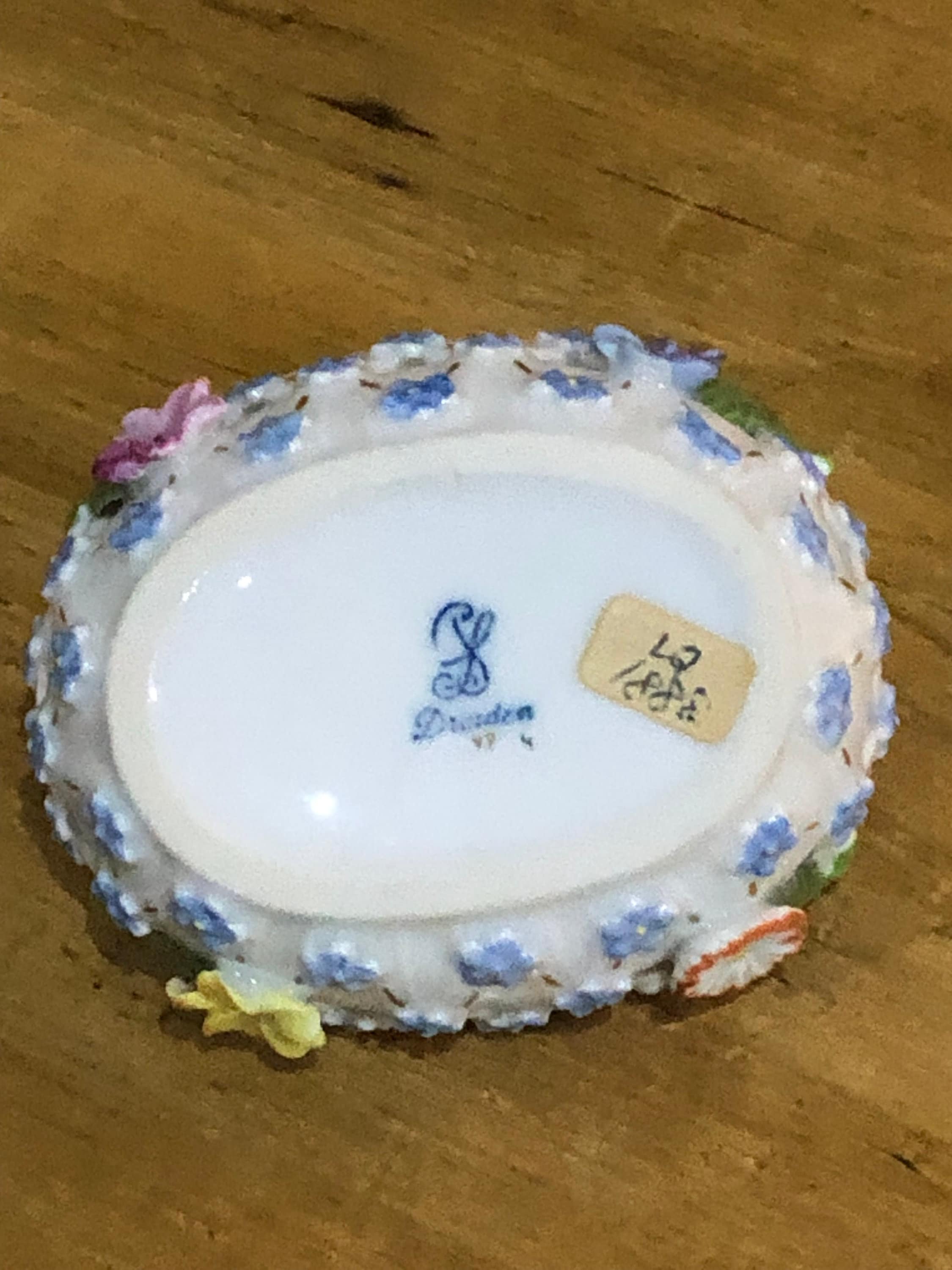 ヴィンテージ ドレスデン 網目模様の花模様のバスケット - Etsy 日本