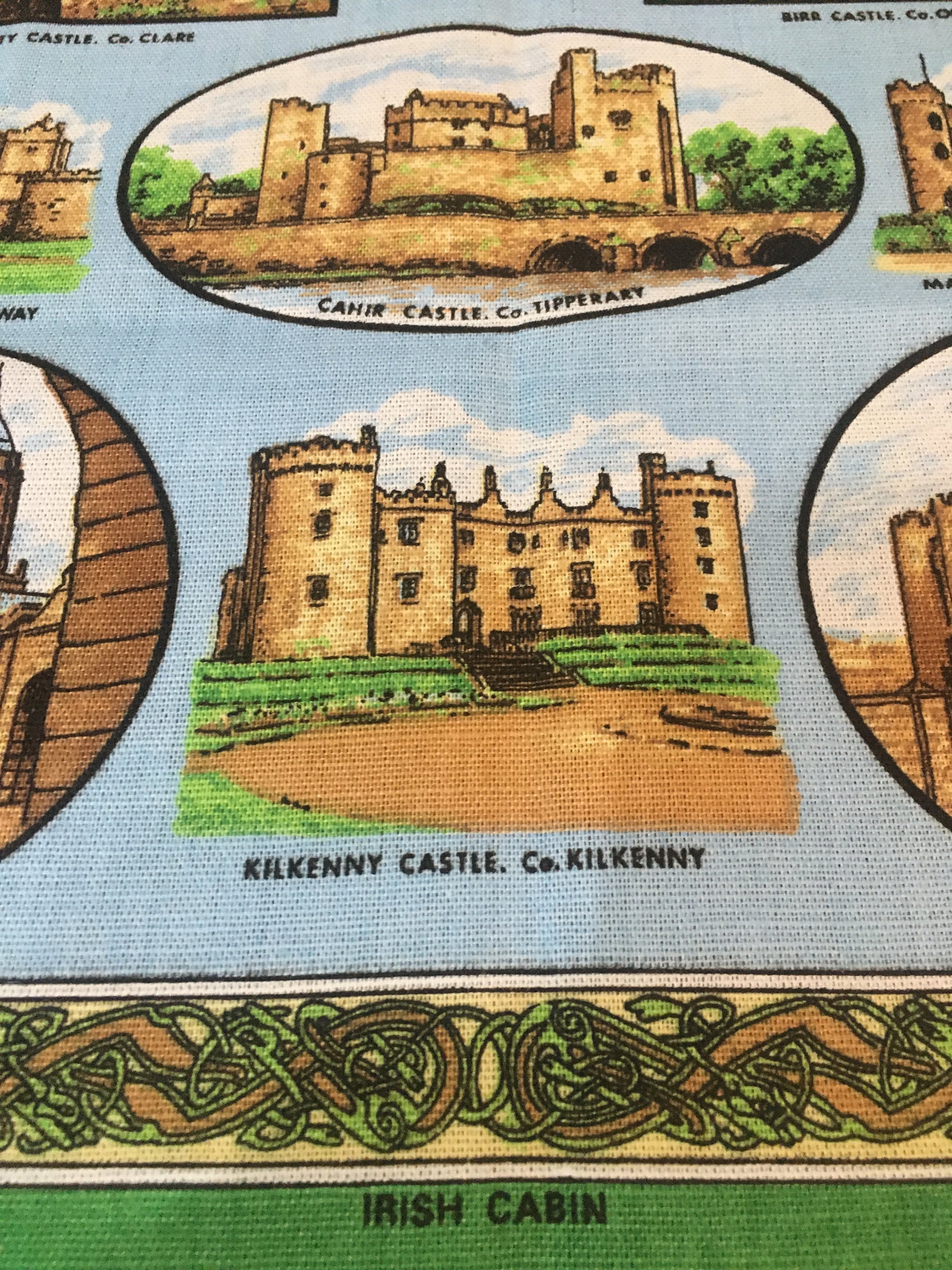 Bevoir Castle towel United Kingdom towel kitchen towel Vintage Bevoir Castle Green Castle Tea Towel Made in Ireland