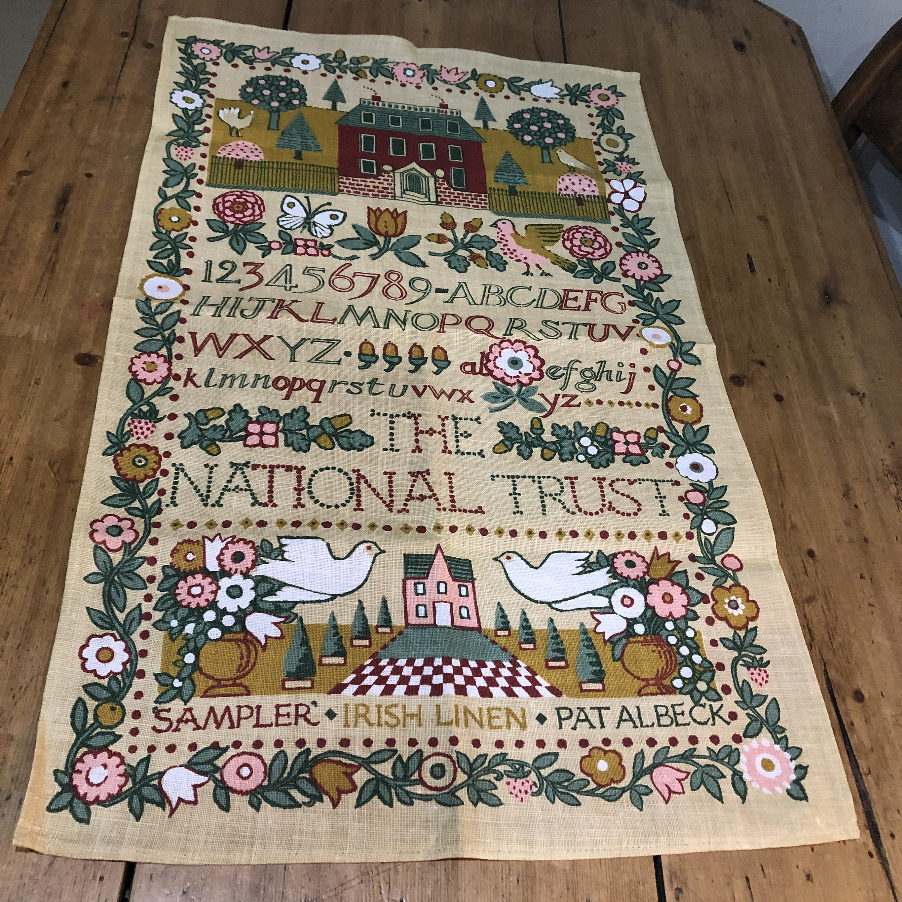 Pat Albeck National Trust Sampler Tea Towel / Glass Cloth Etsy