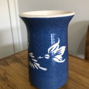 Betws-y-Coed Blue Sgraffito Studio Pottery Vase