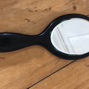 Ebony Bevel Edged Hand Mirror.