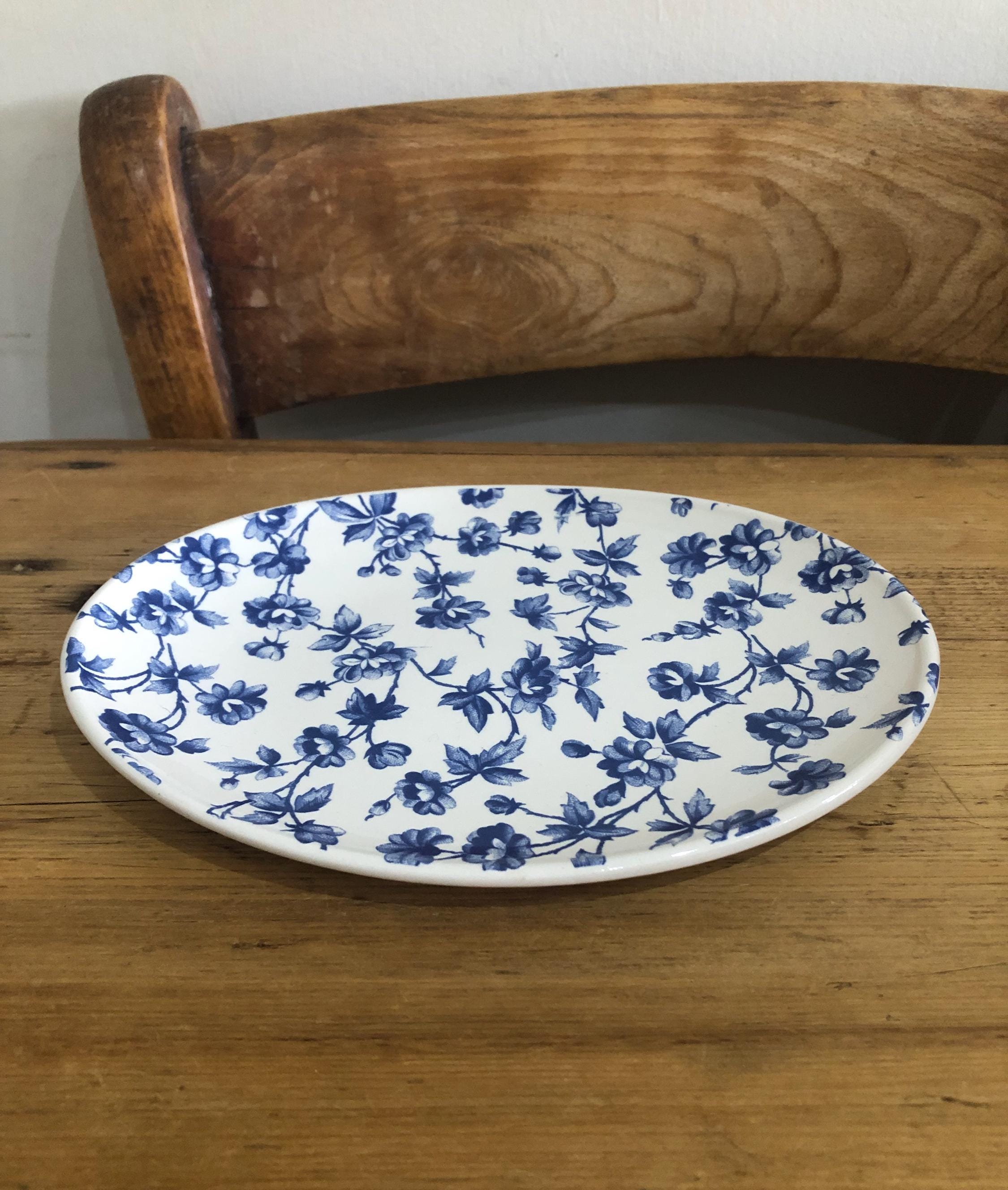 Laura Ashley Briar Rose Blue Floral Oval Plate - Etsy