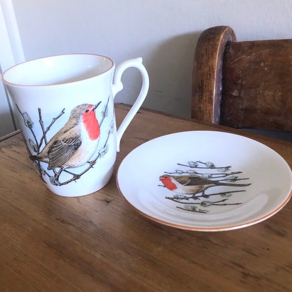 National Trust Garden Birds Robin Mug and Pin Dish by Richard Portas