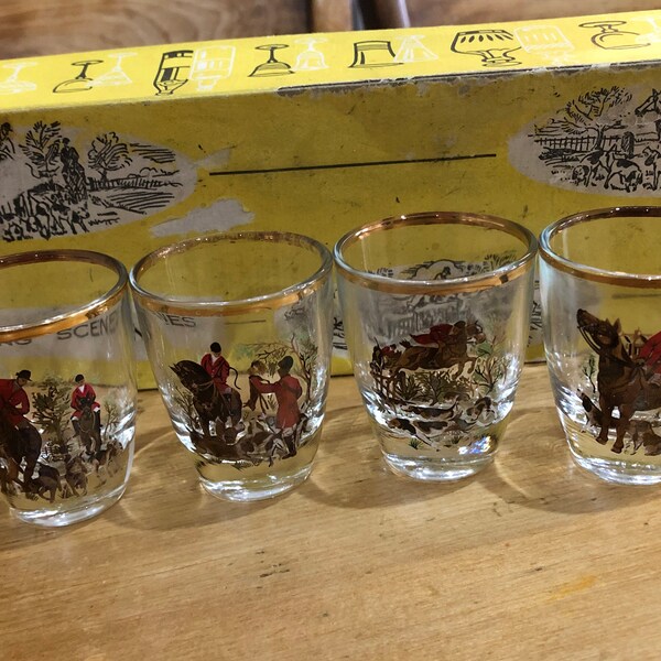 Hunting Scenes Glass Etsy