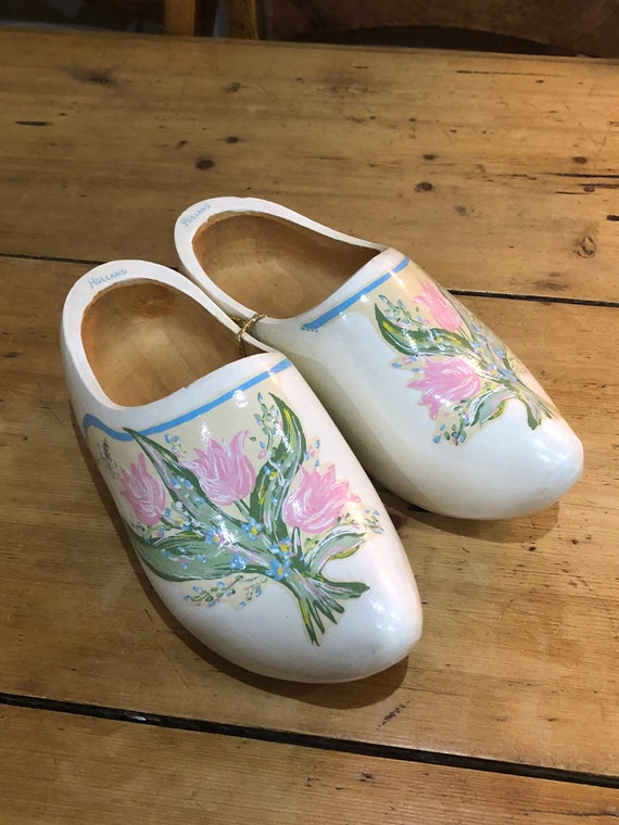Painted wooden clogs deals