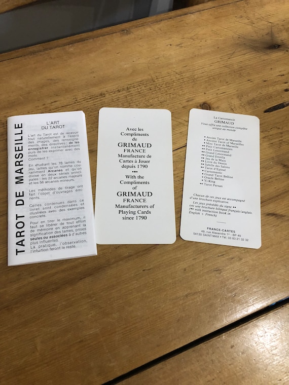 Cartes vintage du Tarot de Marseille Grimaud - France