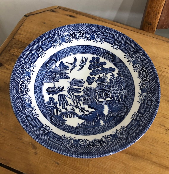 Churchill Blue Willow Pattern Soup Pasta Bowl Etsy