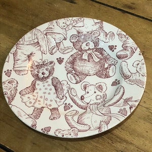 Spode Copeland and Garrett Red Teddy Bears 19.5 cm Dinner Plate