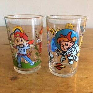 Vintage Niños Vidrio Tumblers