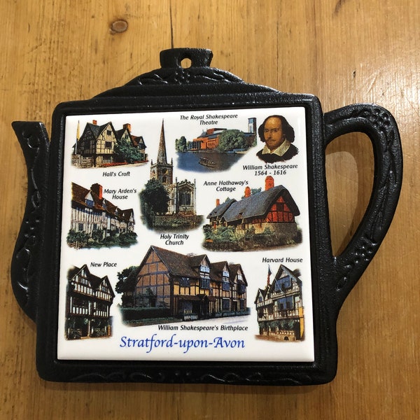 Shakespeare, Stratford-upon-Avon Ceramic Tile Teapot Stand/ Trivet