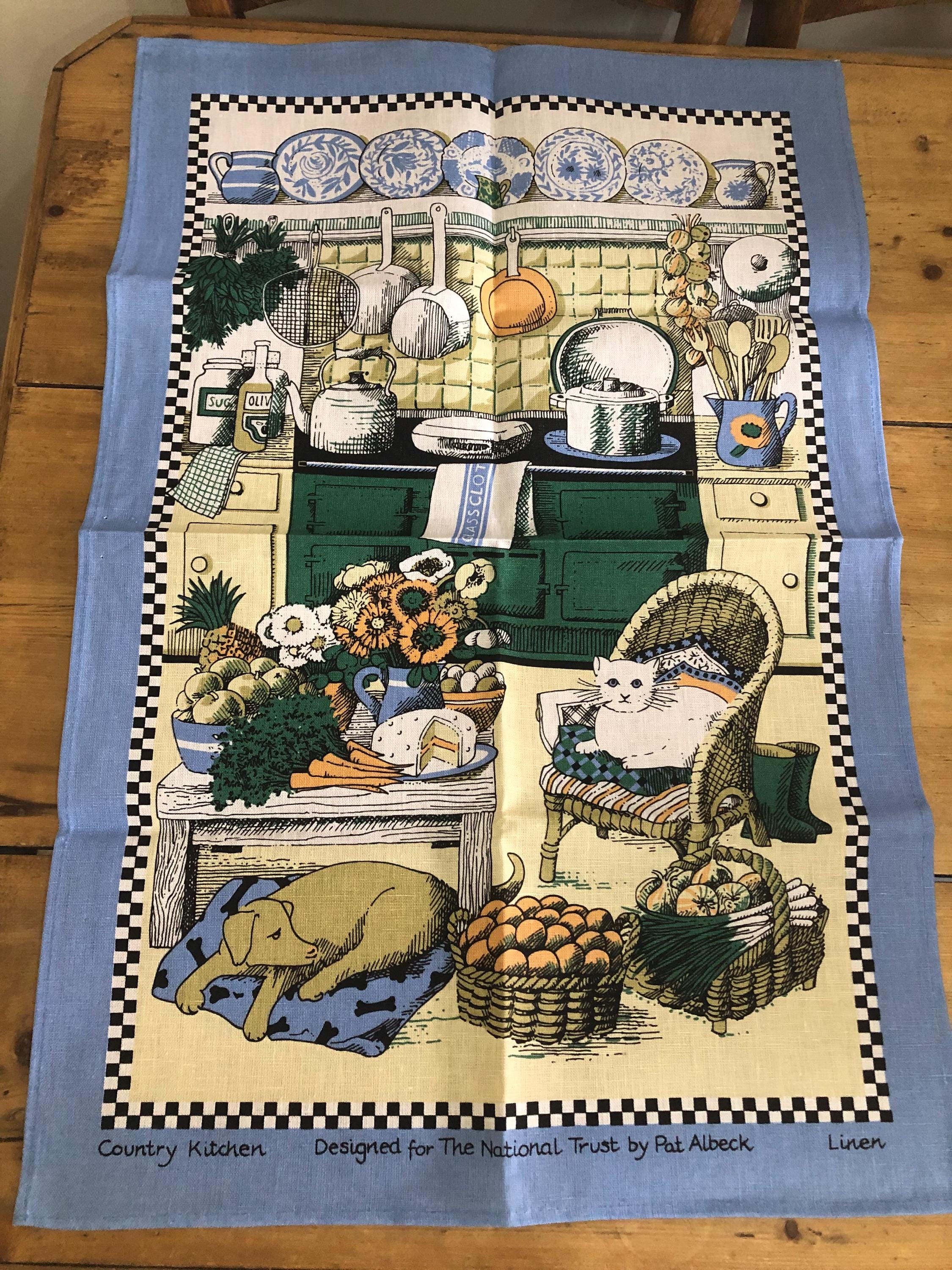 【希少・タグ付き】Pat Albeck ヴィンテージ ティータオル Pat Albeck Tea Towel - Etsy
