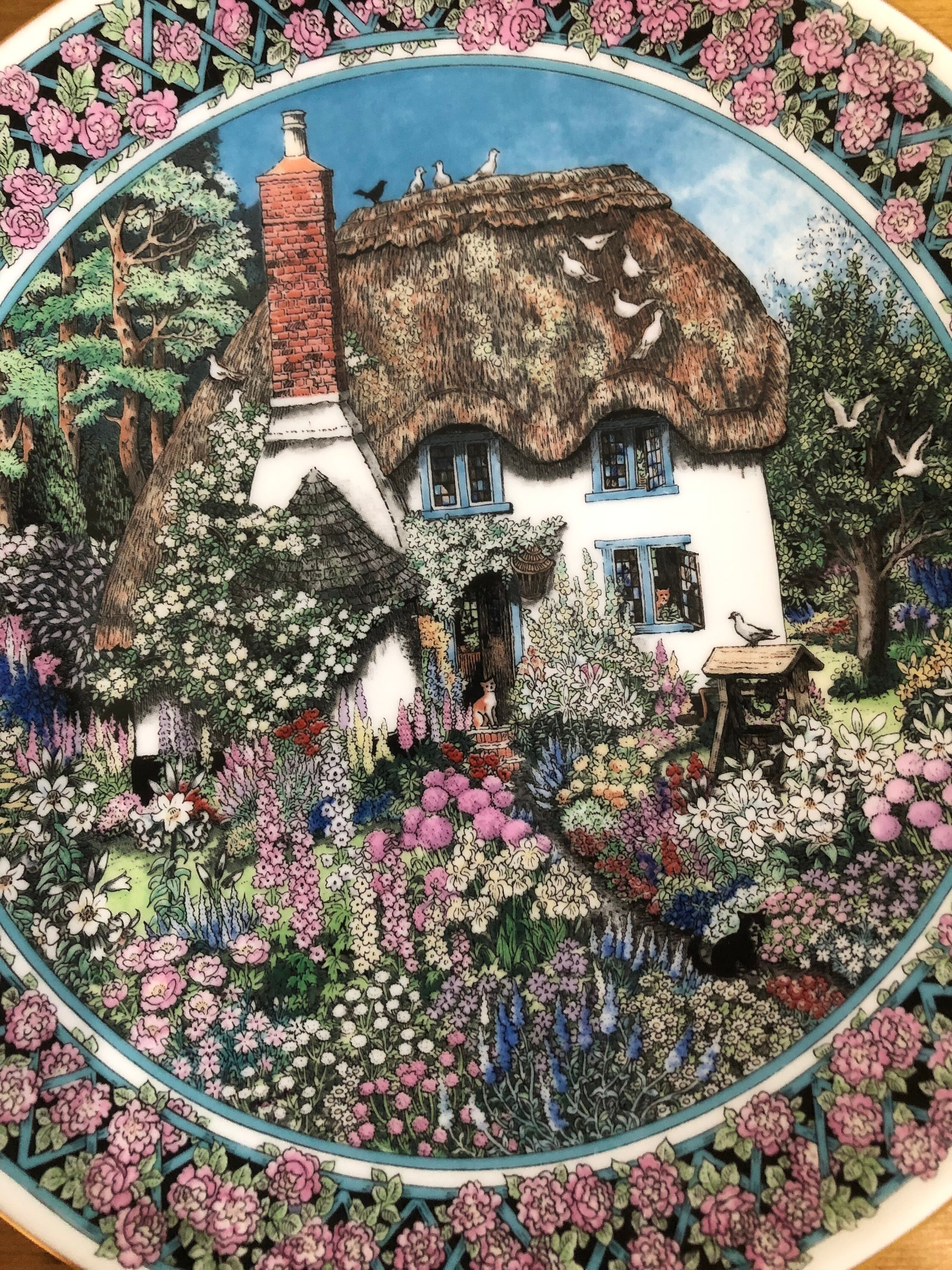 ロイヤルウースター　スー・スカラード　絵皿　飾皿　コテージガーデンズ ロイヤルウースタースー・スカラード絵皿飾皿コテージガーデンズ