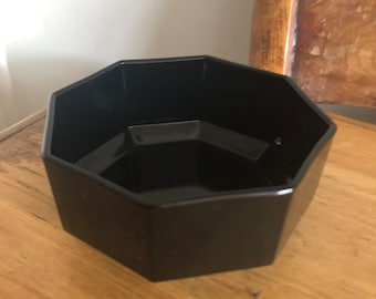 Black Arcoroc Octime Octagonal Bowl.