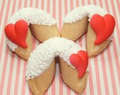 24 Heart Custom Fortune Cookies. Perfect for Bridal Showers, Baby Showers, Birthday Parties, Weddings, Bachelorette Parties etc...