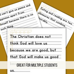 Charlotte Mason Printable Copywork C.S. Lewis Christian Homeschool ...