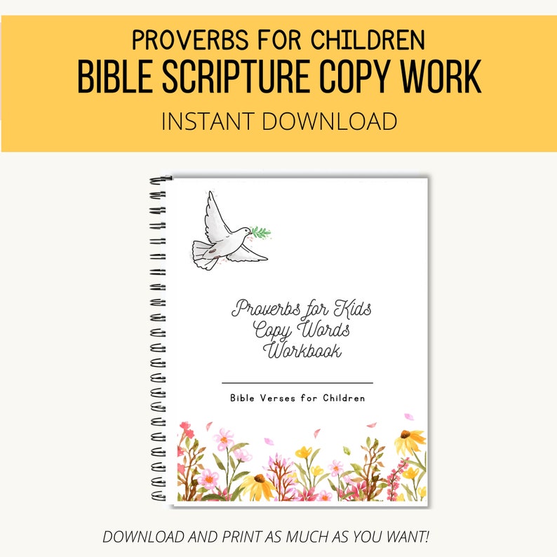 Scripture Copywork Printable Proverbs Copy Work Bible - Etsy