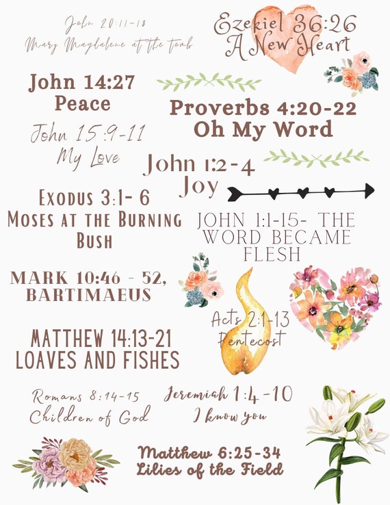 Bible Journaling Stickers Printable Perfect for Lectio Divina digital  Download 