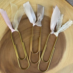 Neutral Paradise  Bookmarks Jumbo Giant Paperclip Ribbon Bookmark