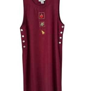 VTG TY Wear Jumper Dress Sz 12 Embroidered Burgundy Fruit Oversized Modest 90s - Etsy Israel VTG TY Wear Jumper Dress Sz 12 Embroidered Burgundy Fruit Oversized Modest 90s - Etsy Israel