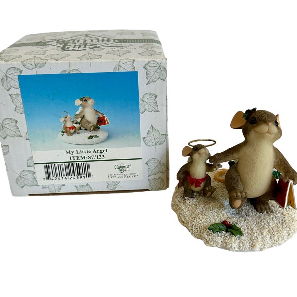 Fitz & Floyd Charming Tails My Little Angel Mouse Figurine 87/123 Christmas