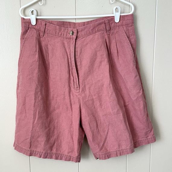 Short VTG Woolrich pour femme en mélange de lin rose taille 16