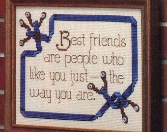Geteld Cross Stitch Best Friends Sampler-patroon en instructies