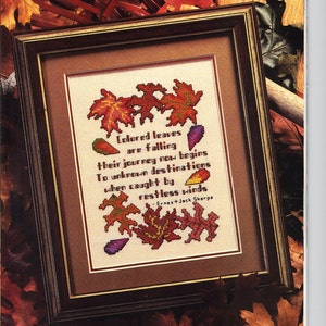 Counted Cross Stitch Autumn Leaves pattern and instructions