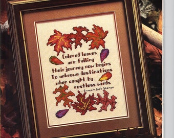 Counted Cross Stitch Autumn Leaves pattern and instructions