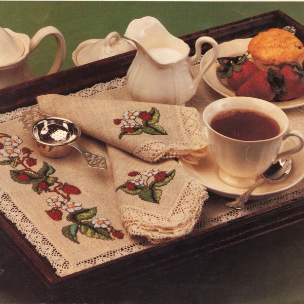 Tea Time Tea Cozy, Napkins and Placemat from Cross Stitch and Country Crafts Magazine pattern and instructions