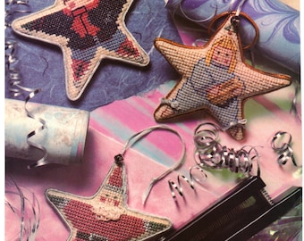Counted Cross Stitch Christmas Ornaments Trio pattern and instructions