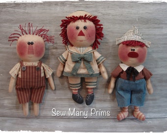 Primitive PATTERN doll pattern raggedy andy - Build An Andy - Sew Many Prims - instant download